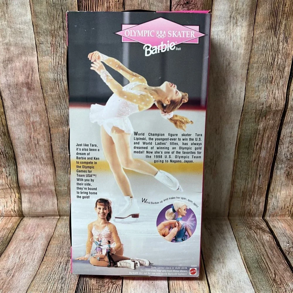 Mattel Olympic Figure Skater Barbie USA 1997 Skate and Spin 90s Doll New